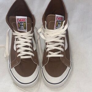Vans Brown and White High-Top Sneakers